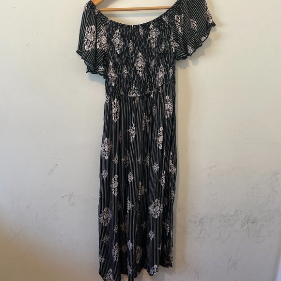 MAURICES | Women's Off The Shoulder Dress Black White Size Medium - Picture 2 of 9